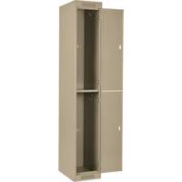 Clean Line Lockers, 2 -tier, Bank of 4, 48" x 18" x 72", Steel, Beige, Rivet (Assembled) Sécurité Médic