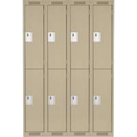 Clean Line Lockers, 2 -tier, Bank of 4, 48" x 18" x 72", Steel, Beige, Rivet (Assembled) Sécurité Médic