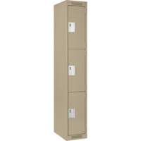 Casiers Clean Line, 3 niveaux, 12" x 18" x 72", Acier, Beige, Rivet (assembl&eacute;) Sécurité Médic