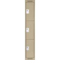 Casiers Clean Line, 3 niveaux, 12" x 18" x 72", Acier, Beige, Rivet (assembl&eacute;) Sécurité Médic
