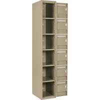 Clean Line Lockerette, 6 -tier, Bank of 4, 48" x 18" x 72", Steel, Beige, Rivet (Assembled) Sécurité Médic