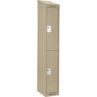 Clean Line Lockers, 2 -tier, 12" x 18" x 78", Steel, Beige, Rivet (Assembled) Sécurité Médic
