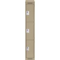 Casiers Clean Line, 3 niveaux, 12" x 18" x 78", Acier, Beige, Rivet (assembl&eacute;) Sécurité Médic