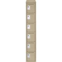 Clean Line Lockerette, 6 -tier, 12" x 18" x 78", Steel, Beige, Rivet (Assembled) Sécurité Médic