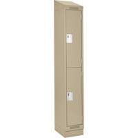 Clean Line Lockers, 2 -tier, 12" x 18" x 82", Steel, Beige, Rivet (Assembled) Sécurité Médic