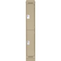 Clean Line Lockers, 2 -tier, 12" x 18" x 82", Steel, Beige, Rivet (Assembled) Sécurité Médic