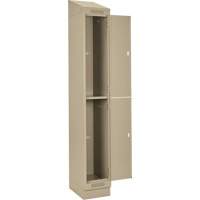 Clean Line Lockers, 2 -tier, Bank of 4, 48" x 18" x 82", Steel, Beige, Rivet (Assembled) Sécurité Médic