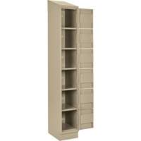 Clean Line Lockerette , 6 -tier, Bank of 4, 48" x 18" x 82", Steel, Beige, Rivet (Assembled) Sécurité Médic