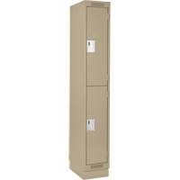 Clean Line Lockers, 2 -tier, 12" x 18" x 76", Steel, Beige, Rivet (Assembled) Sécurité Médic