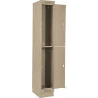 Clean Line Lockers, 2 -tier, Bank of 4, 48" x 18" x 76", Steel, Beige, Rivet (Assembled) Sécurité Médic