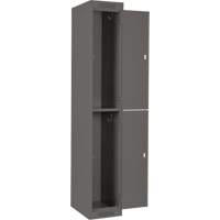 Clean Line Lockers, 2 -tier, Bank of 4, 48" x 18" x 72", Steel, Charcoal, Rivet (Assembled) Sécurité Médic