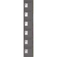 Clean Line Lockerette, 6 -tier, 12" x 18" x 72", Steel, Charcoal, Rivet (Assembled) Sécurité Médic