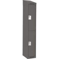 Clean Line Lockers, 2 -tier, 12" x 18" x 78", Steel, Charcoal, Rivet (Assembled) Sécurité Médic