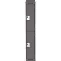 Clean Line Lockers, 2 -tier, 12" x 18" x 78", Steel, Charcoal, Rivet (Assembled) Sécurité Médic