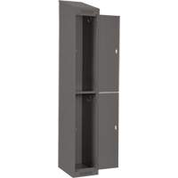 Clean Line Lockers, 2 -tier, Bank of 4, 48" x 18" x 78", Steel, Charcoal, Rivet (Assembled) Sécurité Médic