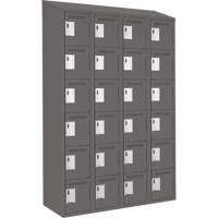Petits casiers Clean Line, 6 niveaux, Bloc de 4, 48" x 18" x 78", Acier, Charbon, Rivet (assembl&eacute;) Sécurité Médic
