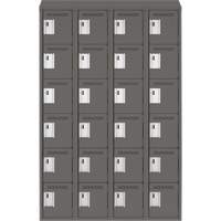 Petits casiers Clean Line, 6 niveaux, Bloc de 4, 48" x 18" x 78", Acier, Charbon, Rivet (assembl&eacute;) Sécurité Médic