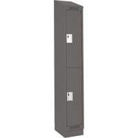 Clean Line Lockers, 2 -tier, 12" x 18" x 82", Steel, Charcoal, Rivet (Assembled) Sécurité Médic