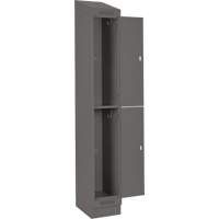 Clean Line Lockers, 2 -tier, Bank of 4, 48" x 18" x 82", Steel, Charcoal, Rivet (Assembled) Sécurité Médic
