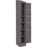 Clean Line Lockerette, 6 -tier, Bank of 4, 48" x 18" x 82", Steel, Charcoal, Rivet (Assembled) Sécurité Médic