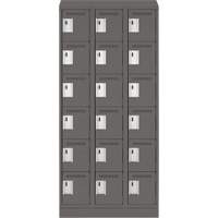 Petits casiers Clean Line, 6 niveaux, Bloc de 3, 36" x 18" x 82", Acier, Charbon, Rivet (assembl&eacute;) Sécurité Médic