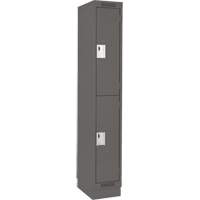 Clean Line Lockers, 2 -tier, 12" x 18" x 76", Steel, Charcoal, Rivet (Assembled) Sécurité Médic