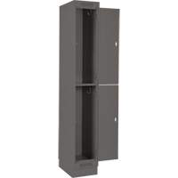 Clean Line Lockers, 2 -tier, Bank of 4, 48" x 18" x 76", Steel, Charcoal, Rivet (Assembled) Sécurité Médic