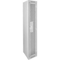 Clean Line Lockers, 12" x 12" x 72", Steel, Grey, Rivet (Assembled), Perforated Sécurité Médic