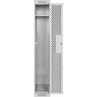 Clean Line Lockers, 12" x 12" x 72", Steel, Grey, Rivet (Assembled), Perforated Sécurité Médic