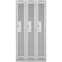 Casiers Clean Line, Bloc de 3, 36" x 18" x 76", Acier, Gris, Rivet (assembl&eacute;), Perfor&eacute; Sécurité Médic