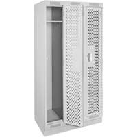 Casiers Clean Line, Bloc de 3, 36" x 18" x 76", Acier, Gris, Rivet (assembl&eacute;), Perfor&eacute; Sécurité Médic