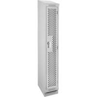 Clean Line Lockers, 12" x 18" x 82", Steel, Grey, Rivet (Assembled), Perforated Sécurité Médic