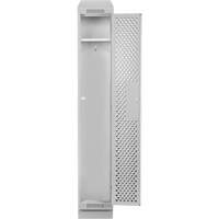 Clean Line Lockers, 12" x 18" x 82", Steel, Grey, Rivet (Assembled), Perforated Sécurité Médic