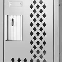 Clean Line Lockers, 12" x 12" x 72", Steel, Grey, Rivet (Assembled), Perforated Sécurité Médic