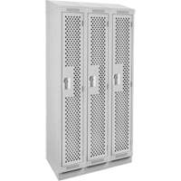 Casiers Clean Line, Bloc de 3, 36" x 12" x 82", Acier, Gris, Rivet (assembl&eacute;), Perfor&eacute; Sécurité Médic