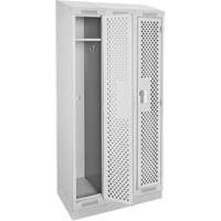 Casiers Clean Line, Bloc de 3, 36" x 12" x 82", Acier, Gris, Rivet (assembl&eacute;), Perfor&eacute; Sécurité Médic