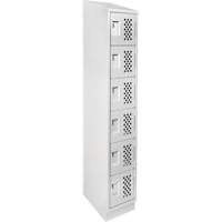 Clean-Line Perforated Lockerette, 6 -tier, 12" x 72" x 12", Steel Sécurité Médic