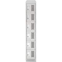 Clean-Line Perforated Lockerette, 6 -tier, 12" x 72" x 12", Steel Sécurité Médic