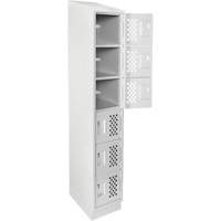 Clean-Line Perforated Lockerette, 6 -tier, 12" x 72" x 12", Steel Sécurité Médic