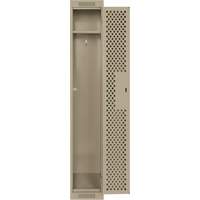 Clean Line Lockers, 12" x 12" x 72", Steel, Beige, Rivet (Assembled), Perforated Sécurité Médic