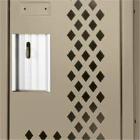 Clean Line Lockers, 12" x 12" x 72", Steel, Beige, Rivet (Assembled), Perforated Sécurité Médic