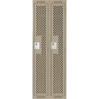 Clean Line Lockers, Bank of 2, 24" x 15" x 72", Steel, Beige, Rivet (Assembled), Perforated Sécurité Médic