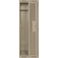 Clean Line Lockers, Bank of 2, 24" x 15" x 72", Steel, Beige, Rivet (Assembled), Perforated Sécurité Médic