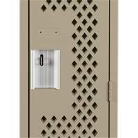 Clean Line Lockers, Bank of 2, 24" x 15" x 72", Steel, Beige, Rivet (Assembled), Perforated Sécurité Médic