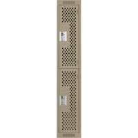 Clean Line Lockers, 2 -tier, 12" x 12" x 72", Steel, Beige, Rivet (Assembled), Perforated Sécurité Médic