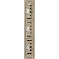 Casiers Clean Line, 3 niveaux, 12" x 12" x 72", Acier, Beige, Rivet (assembl&eacute;), Perfor&eacute; Sécurité Médic