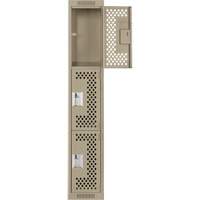 Casiers Clean Line, 3 niveaux, 12" x 12" x 72", Acier, Beige, Rivet (assembl&eacute;), Perfor&eacute; Sécurité Médic