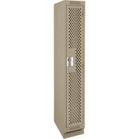 Casiers Clean Line, 12" x 18" x 76", Acier, Beige, Rivet (assembl&eacute;), Perfor&eacute; Sécurité Médic