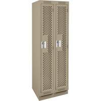 Casiers Clean Line, Bloc de 2, 24" x 12" x 76", Acier, Beige, Rivet (assembl&eacute;), Perfor&eacute; Sécurité Médic
