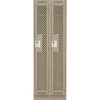Casiers Clean Line, Bloc de 2, 24" x 12" x 76", Acier, Beige, Rivet (assembl&eacute;), Perfor&eacute; Sécurité Médic